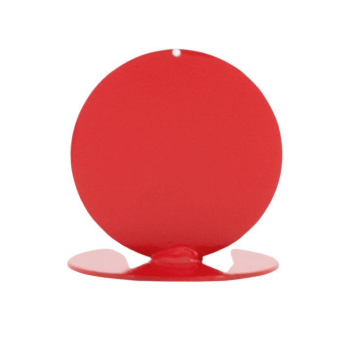 Small red steel round marker for marking jump run-ups