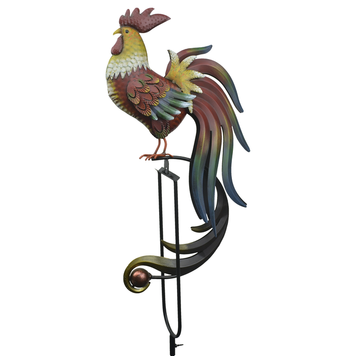 Rustic Rooster Balance Rocker Garden Stake