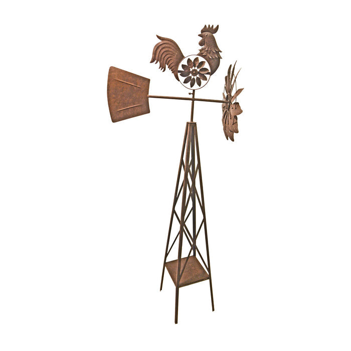 Rustic Rooster Windmill – Farmhouse Garden Décor with Mini Spinner
