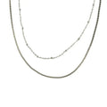Silver 2 Row Chain Necklace - Posh West Boutique