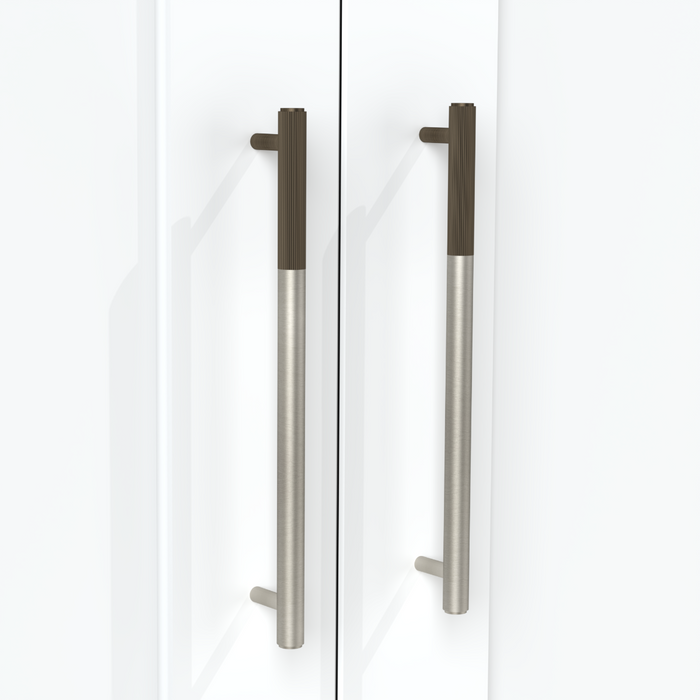 Silver Brass Linear Cabinet Handle with Tip in Antique – installed view