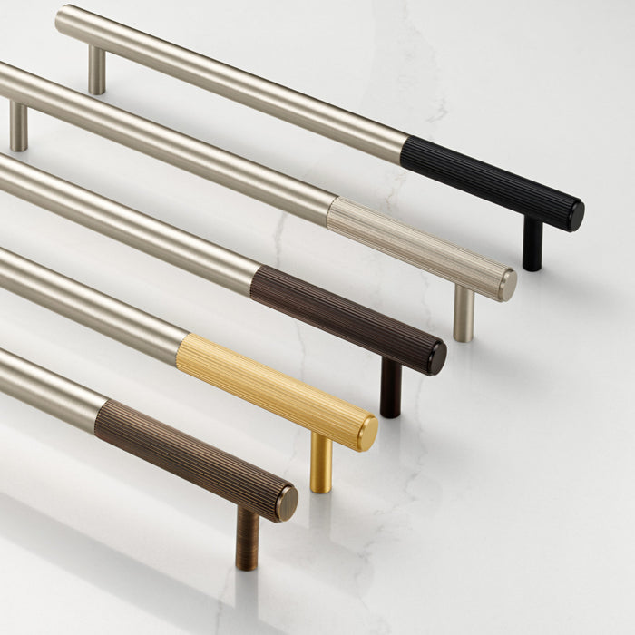 Silver Brass Linear Cabinet Handle with Tip in Gold – product view 5