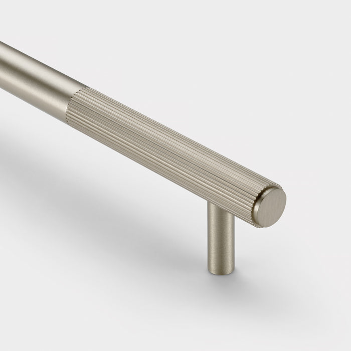 Silver Brass Linear Cabinet Handle with Tip in Silver