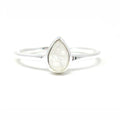 Sterling Silver Pear Moonstone Ring