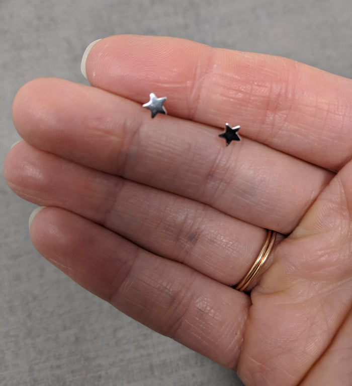 sterling silver star stud earrings
