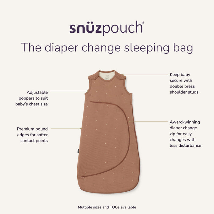 Snuz US Sleeping Bag SnuzPouch 0-6 months, 1.0 Tog Sleeping Bag - Blush Dot SnuzPouch 0-6 months, 1.0 Tog Sleeping Bag - Blush Dot