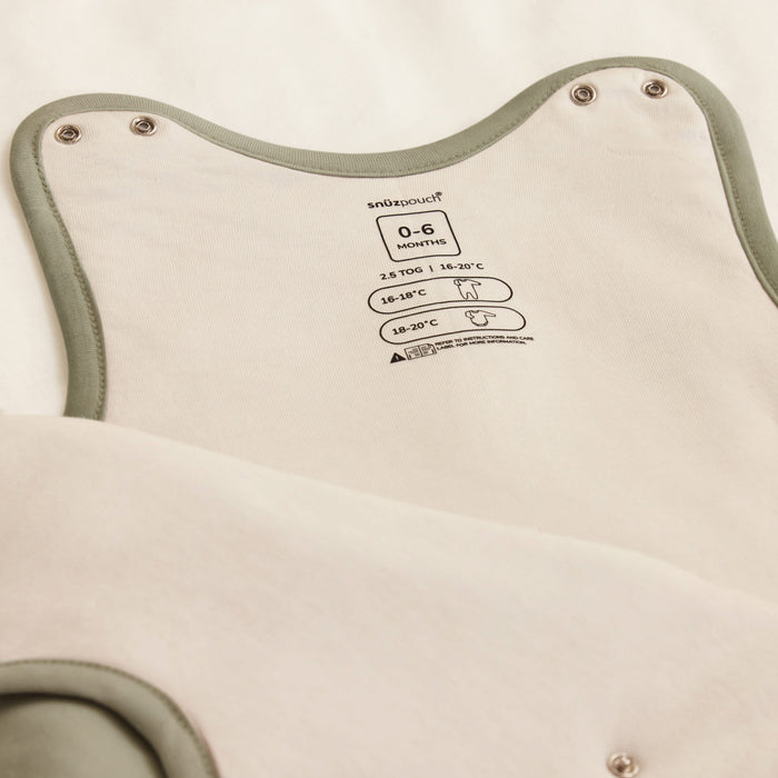Snuz US Sleeping Bag SnuzPouch 0-6 months, 2.5 Tog Sleeping Bag - Sage Cross SnuzPouch 0-6 months, 2.5 Tog Sleeping Bag - Sage Cross