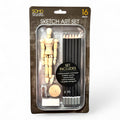 Soho Studio Sketch Art Set – 16-Piece Drawing Kit with Posable Mannequin