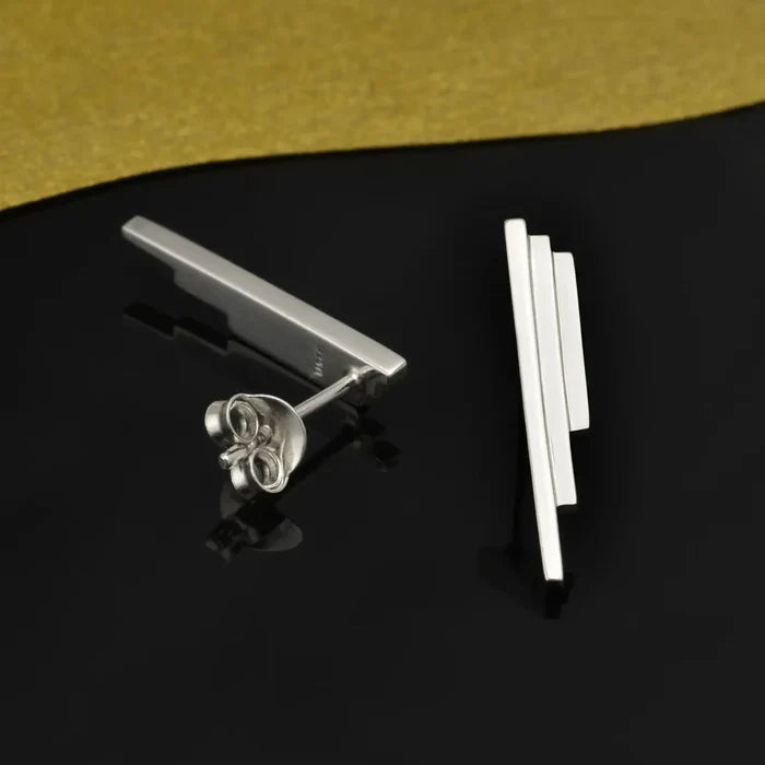 Stepped Bar Post Earrings
