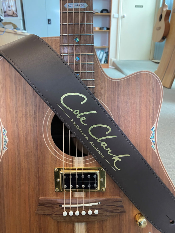 Strap - Leather - Saddle Brown with Silver or Gold Lettering
