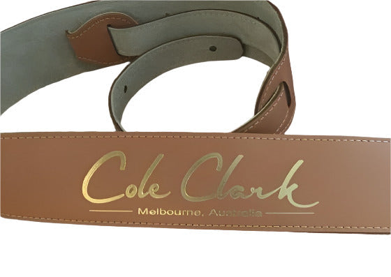 Strap - Leather - Tan with Silver or Gold Lettering