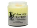 yellow and brown summer cafeomancy body butter on a white background