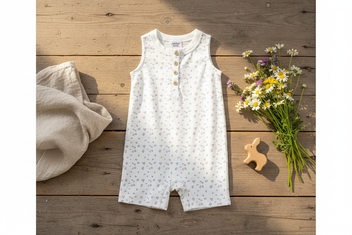 Floral Henley Romper – Bright Earthy Cover