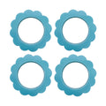 Teal Scallop Napkin Ring Set of 4
