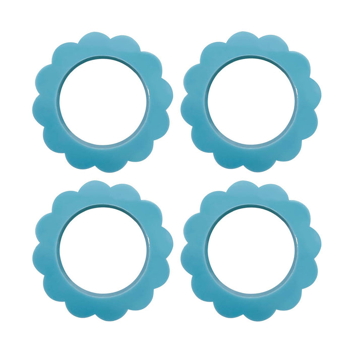 Teal Scallop Napkin Ring Set of 4