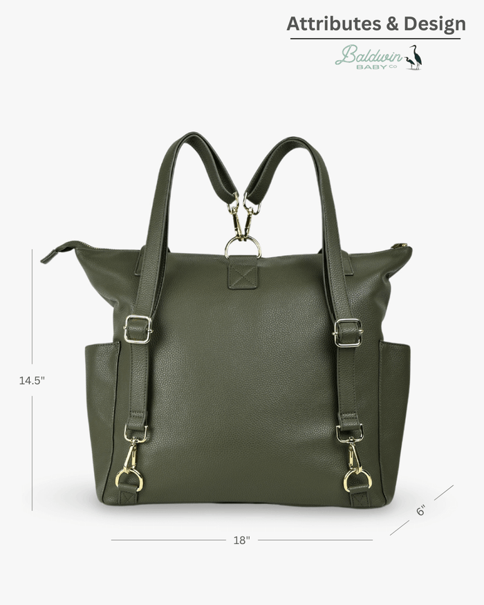 The Lillian Diaper Bag - Palmetto