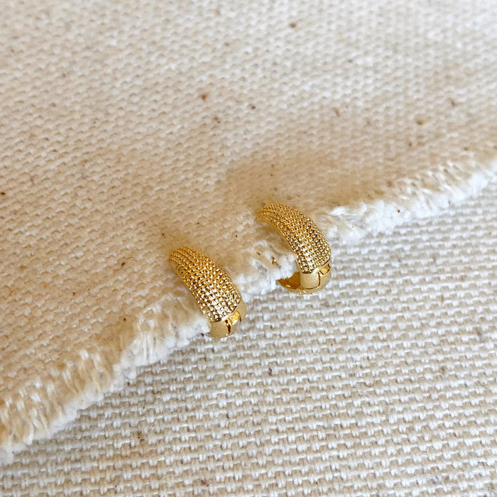 Tiny Textured Clicker Hoop Earrings