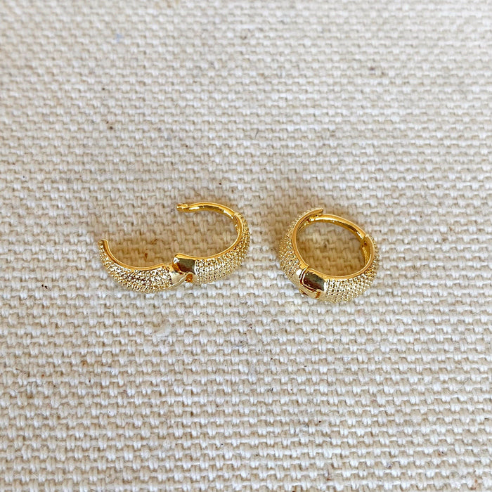 Tiny Textured Clicker Hoop Earrings