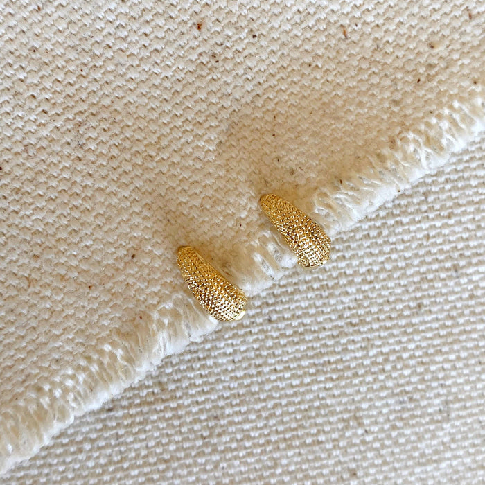 Tiny Textured Clicker Hoop Earrings