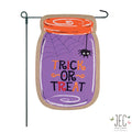 Trick or Treat Mason Jar Burlap 2-Sided Garden Flag - Posh West Boutique