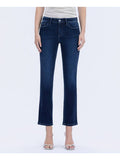Vervet Mid Rise Dark Wash Ankle Slim Straight Jeans