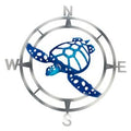 Wall Décor - Metal Wall Compass Rose w/Turtle