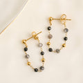 Waterproof Apatite Earrings Gemstone Beaded Drop