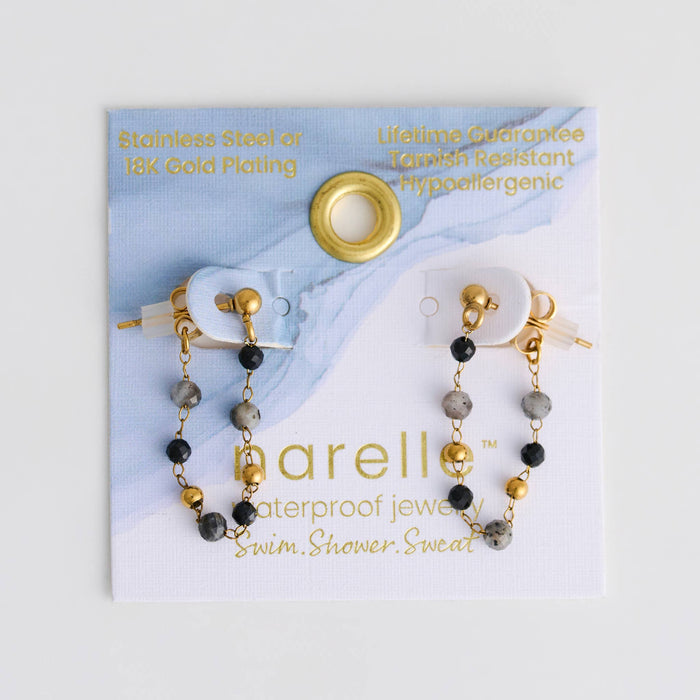 Waterproof Apatite Earrings Gemstone Beaded Drop