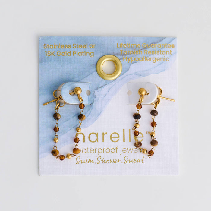Waterproof Apatite Earrings Gemstone Beaded Drop