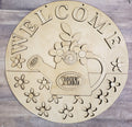 Welcome Spring Watering Can Round