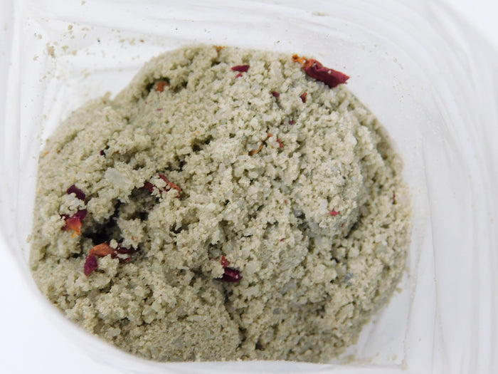 view inside bag of whispering woods bath potion