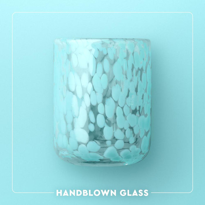 White Football Charm Glass 17oz