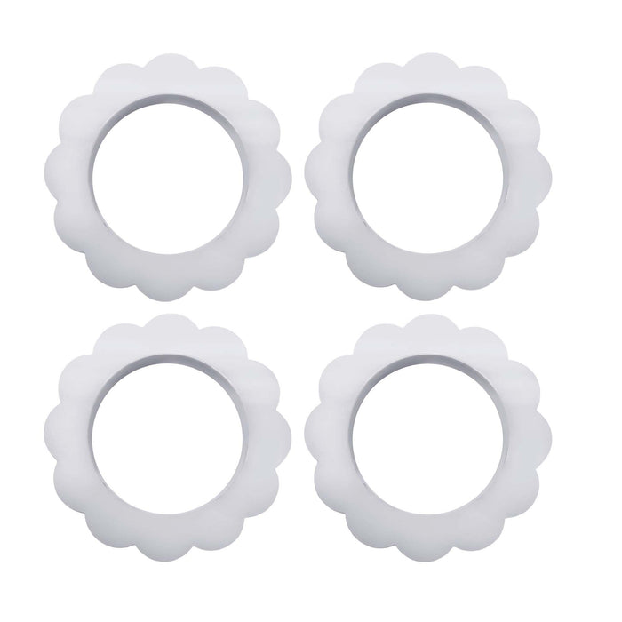 White Scallop Napkin Ring Set of 4
