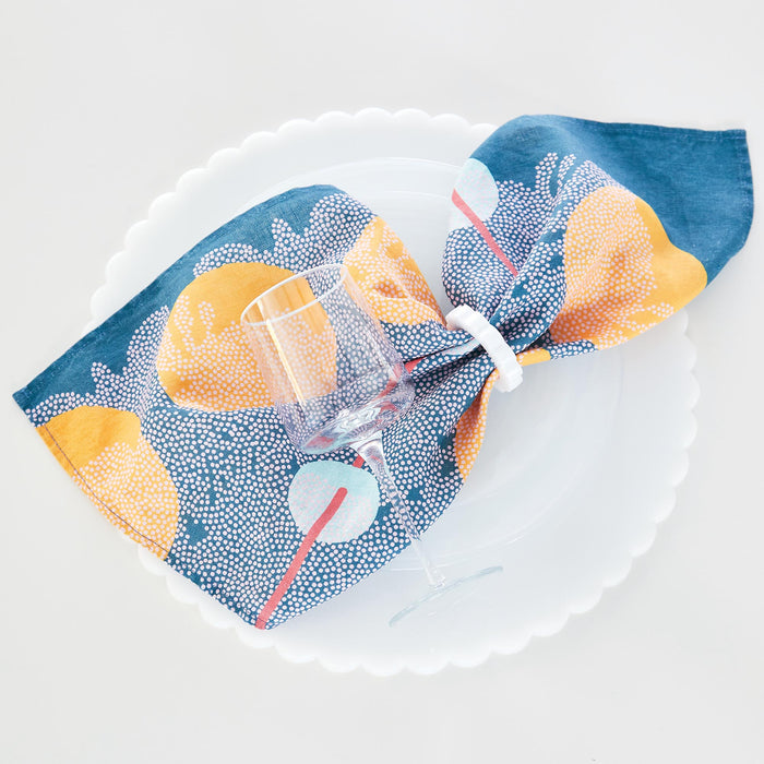 White Scallop Napkin Ring Set of 4