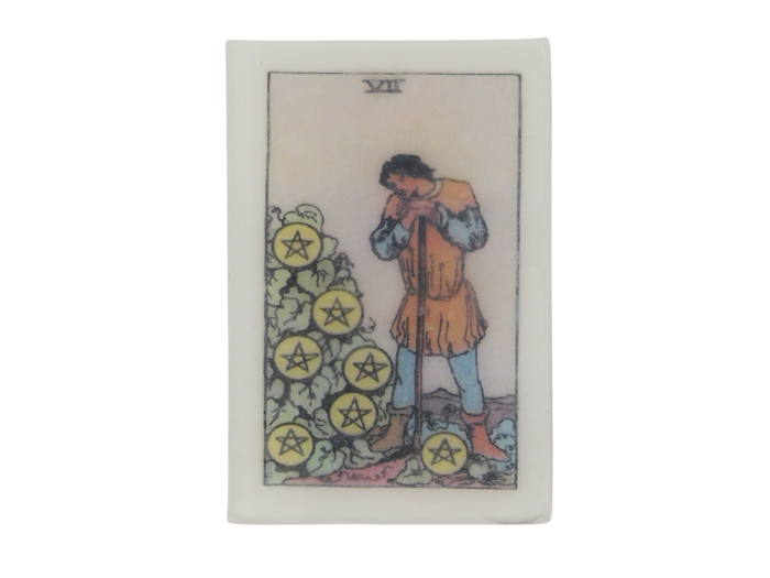 soap with 7 of pentacles tarot image
