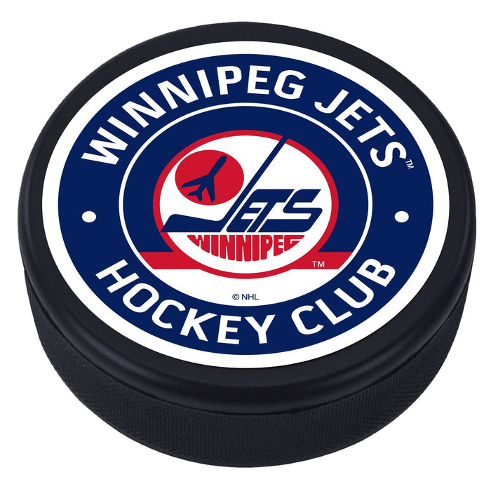 Winnipeg Jets Vintage Striped Textured Puck