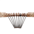 Steel marker spike with a turned wooden handle for athletics field officials