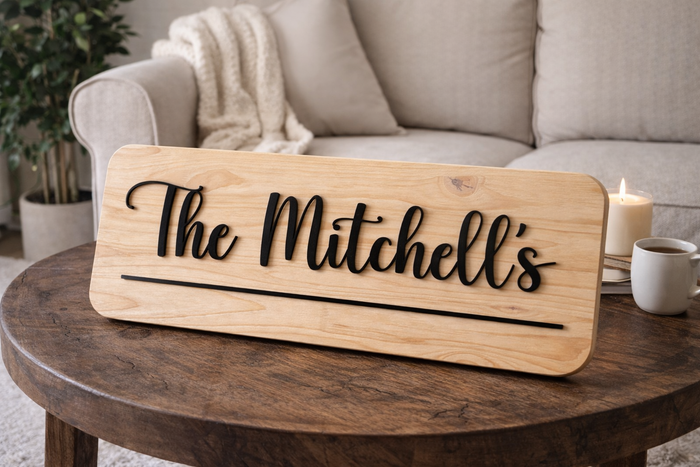 Wooden Personalised Address or Family Sign