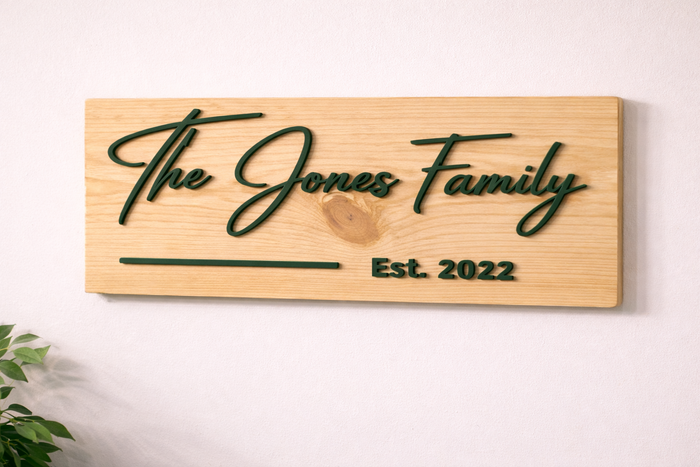 Wooden Personalised Address or Family Sign