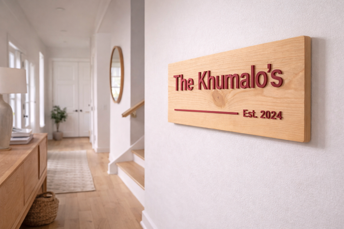 Wooden Personalised Address or Family Sign