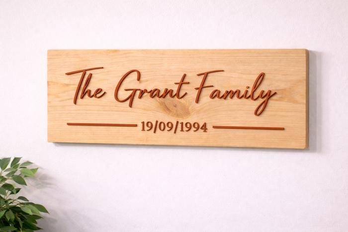 Wooden Personalised Address or Family Sign