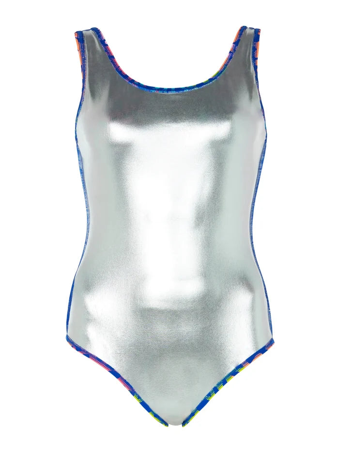 Zoggs Womens Sea Change Silver Lined Scoopback Swimsuit